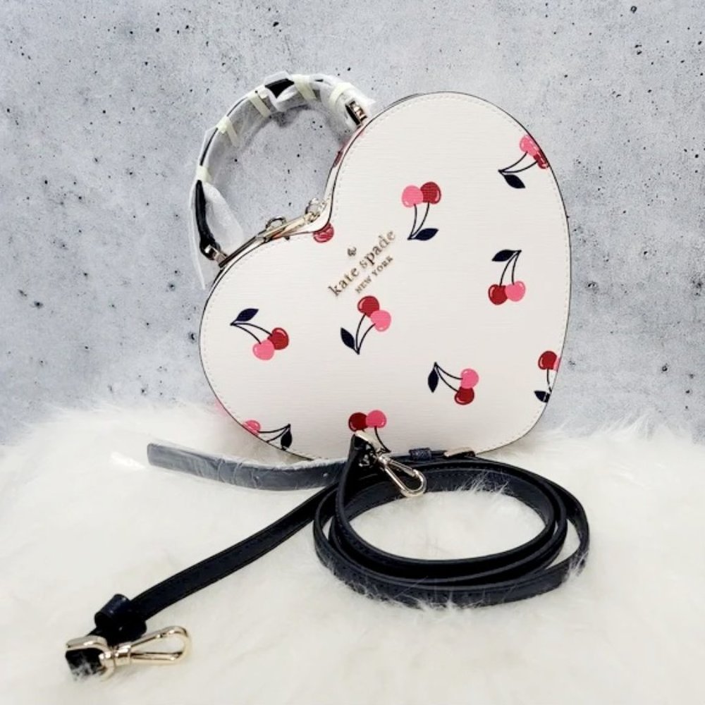 kate Spade K6096 love shack cherry heart crossbody in cream multi - Picture 3 of 4